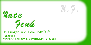 mate fenk business card